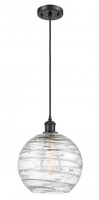 Large Twisted Swirl 1-Light Clear Athens Twisted Swirl 10" Mini Pendant