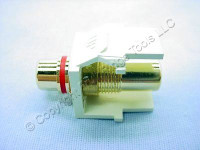 Leviton Quickport Gold RCA Jack Red/Almond 40830-BAR