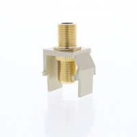 Leviton Ivory Quickport Gold Coaxial Cable Connector Jack Blue Center 40831-BI