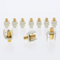 10 Leviton Almond Quickport Gold Coaxial Cable Connector Jack Coax 40831-A