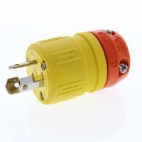 Daniel Woodhead 1434 Yellow Twist Turn Locking Male Plug 15A NEMA L5-15P 125V