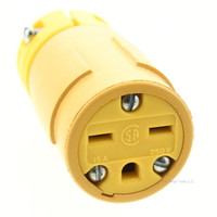 Daniel Woodhead Yellow NEMA 6-15R Straight Blade Plug Connector 15A 250V 1549