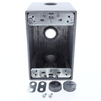 TayMac 5385-0 Gray Weatherproof Aluminum 1Gang 2-5/8" Deep 1/2" Threaded WallBox