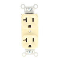 Pass and Seymour CRB5362-I Ivory Construction Grade Straight Blade Duplex Outlet Receptacle NEMA 5-15R 15A 125V