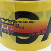 Scotch® Barricade Tape 301 Yellow Caution Black Letters 3" x 300' Made in USA