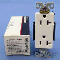 New Cooper White INDUSTRIAL Decorator Receptacle Duplex Outlet 5-20R 20A 6362W