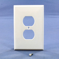 Eaton White OVERSIZE Receptacle Wallplate Duplex Outlet Thermoset Cover 2142W