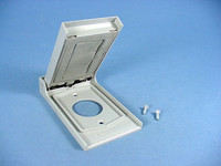Leviton Gray Weather Resistant Receptacle Wall Plate Vertical Mount Single Outlet Cover 4979-GY