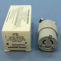 New Arrow Hart Twist Turn Locking Plug Connector Grounding Cord Cap NEMA L5-15R 15A 125V 4731