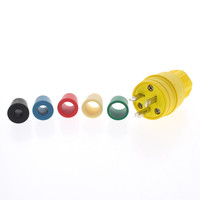 Cooper Yellow Male Watertight Straight Blade Plug NEMA 6-20P 20A 250V 14W48