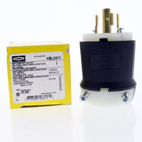 Hubbell Insulgrip, Twist-Lock Plug, 20A 125/250V, 3 Pole 4 Wire Grounding, White