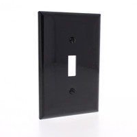 Eaton Black UNBREAKABLE Mid-Size Toggle Switch Cover Plate Nylon Wallplate PJ1BK