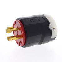 Eaton Red Locking Plug Turn Hart-Lock NEMA L16-20 L16-20P 20A 480V 3ØY AHCL1620P