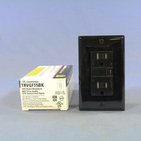 Cooper Black Heavy Duty Grade Tamper Resistant GFCI GFI Receptacle Outlet NEMA 5-15R 15A TRVGF15BK