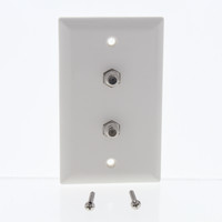 Allen Tel Products White 1-Gang Dual Coaxial Cable Wallplate Video Jack F-Type