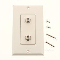 Philmore 75-4422 White Designer Jack Wall Plate Dual F-81's