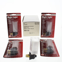 Leviton 51155 Frosted Lens Shade Miniature Night Lites with 4 Watt Bulb 5pcs