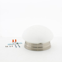 Satco 76-671 8" 1 Light Flush with Alabaster Glass Brushed Nickel Finish