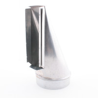 Standex 17-307 3.25" x 10-7" Center End Stack Galvanized Duct Elbow w/ Adj Angle