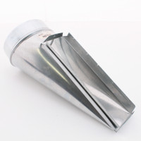 Standex 17-327 3.25" x 12-7" Center End Stack Galvanized Duct Elbow w/ Adj Angle