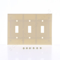 Ace Ivory Standard 3-Gang Toggle Switch Plastic Wallplate Cover 31219
