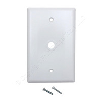 Eagle 2028W White One-Gang Midi Telephone 3/8" Hole Wall Plate Plastic Thermoset