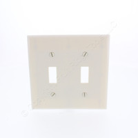 Eaton 2139LA Light Almond 2-Gang Toggle Switch Thermoset Wallplate Standard Size