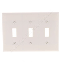 Eaton 2141LA Lt Almond 3-Gang Standard Toggle Switch Cover Thermoset Wallplate