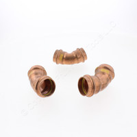 3-Pack Viega Press 1" CXC Gas 45° Copper Elbows P16198