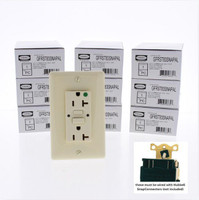 Hubbell 20A SNAP-Connect Almond Hospital Grade GFI 5-20R GFCI Outlet Receptacle 125V GFRST83SNAPAL