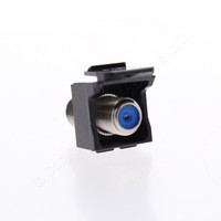 Leviton Black Quickport F-Type Coaxial Cable Jack 75-Ohm w/ BLUE Center 41084-FEF