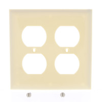 Hubbell 2-Gang Receptacle Wallplate Unbreakable Duplex Outlet Cover N2102