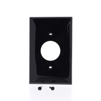 Leviton Black 1.406" Midway Unbreakable Receptacle Wallplate Outlet Cover PJ7-E