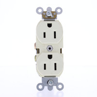 Leviton BR15-SA Almond Commercial Duplex Receptacle Outlet NEMA 5-15R 15A