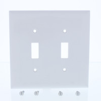 Pass & Seymour White Smooth Junior Jumbo 2-Gang Toggle Switch Device Plastic Wallplate Thermoset Cover SPJ2-W