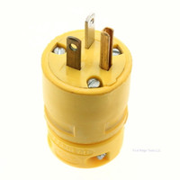 Daniel Woodhead #1433 Yellow 20A Straight Blade Connector Plug NEMA 5-20P 125V