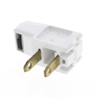 Eagle White "Super Plug" Right Angle Side Mount 15A 125V Non-Polarized Non-Grounding NEMA 1-15P BP2600W