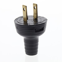 Leviton Black Straight Blade Easy Grip Plug NEMA 1-15 15A 125V 48642