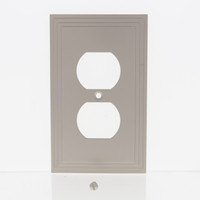 Amerelle 84DN Steps Satin Nickel 1-Gang Duplex Receptacle Wallplate Cast Metal