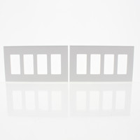 2-Pack Cheetah White 4-Gang Rocker Switches Screwless Cover Wallplate S264C-C0W