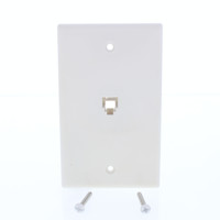 Eagle Ivory Flush Mount Phone Jack Wallplate 4-Conductor Telephone NON-UL 2532-4V