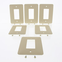 Amerelle C972RIVVP Large Wrinkle Ivory Steel 1-Gang Rocker Cover Wallplates 6pcs