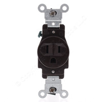 Leviton 5088 Brown Straight Blade Commercial Grade Grounding Receptacle 15A 125V