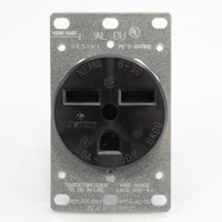 Leviton 5372-OSP Black 2-Pole 3-Wire Grousing Power Outlet Flush Mount