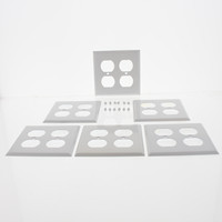 Amerelle  SCRATCHED FADED Smooth White Steel 2 Gang Duplex Wallplate