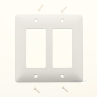 TayMac 5500W White 2-Gang Decorator Cover Unbreakable Nylon Wallplate
