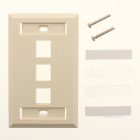 Wiremold AC-3KFP Ivory 1-Gang 3-Port Keystone Faceplate Data Cover