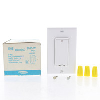 Leviton 6653-W White 3-Way Programmable Wall Switch 500W 120V Incandescent Only