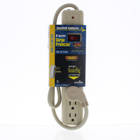Leviton H1194-003-AS 6-Outlet Surge Protector 1/2" Thick w/ 3ft Cord 210 Joules