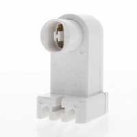 Leviton #492 White Vertical Plunger HO T8 T12 Fluorescent Lampholder 660W 600VAC